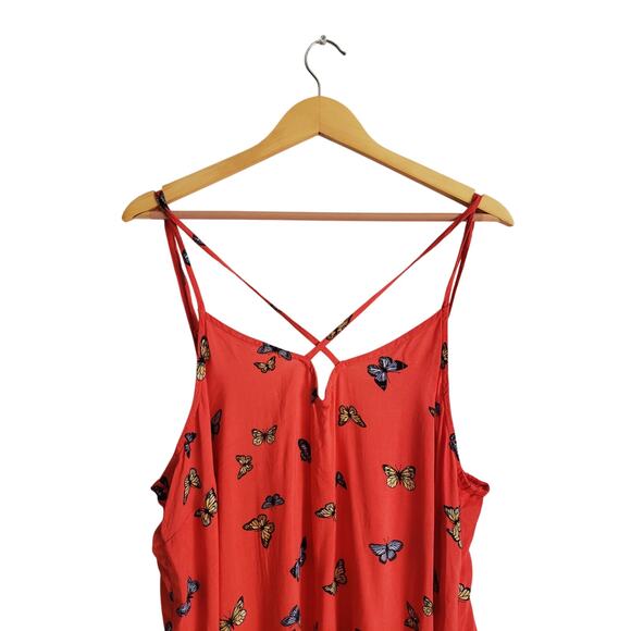 Arizona Jean Co Butterfly Mini Dress Orange Size XXL - Picture 2 of 8